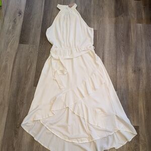 AX Paris Cream High Low Dress